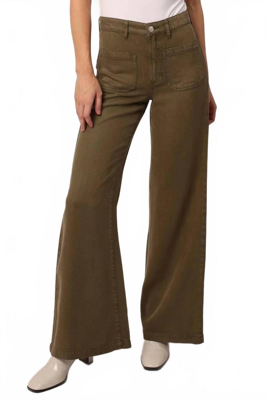 NEW DEAR JOHN DENIM cooper patch pocket wide leg pants in cypress